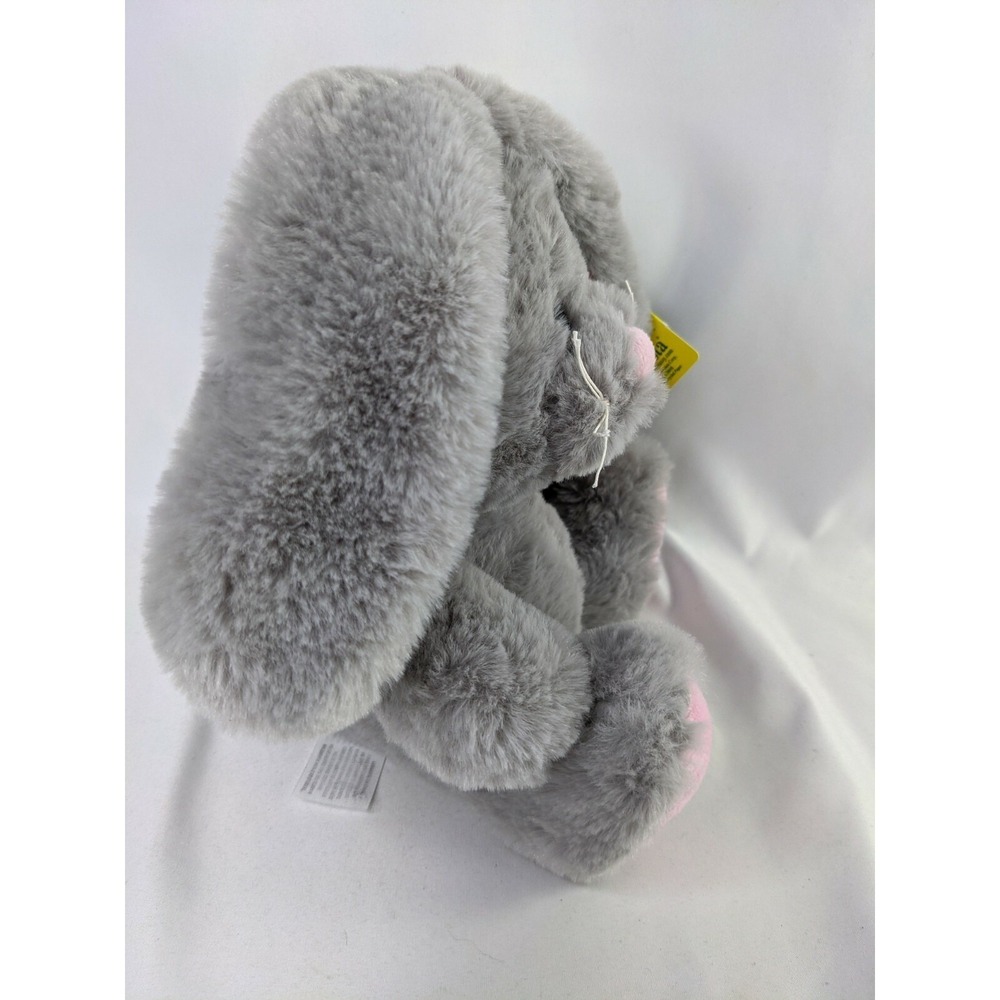 Fiesta Gray Rabbit Plush Bunny 9 Inch Embroidered Carrot Stuffed Animal Toy - Picture 6 of 8